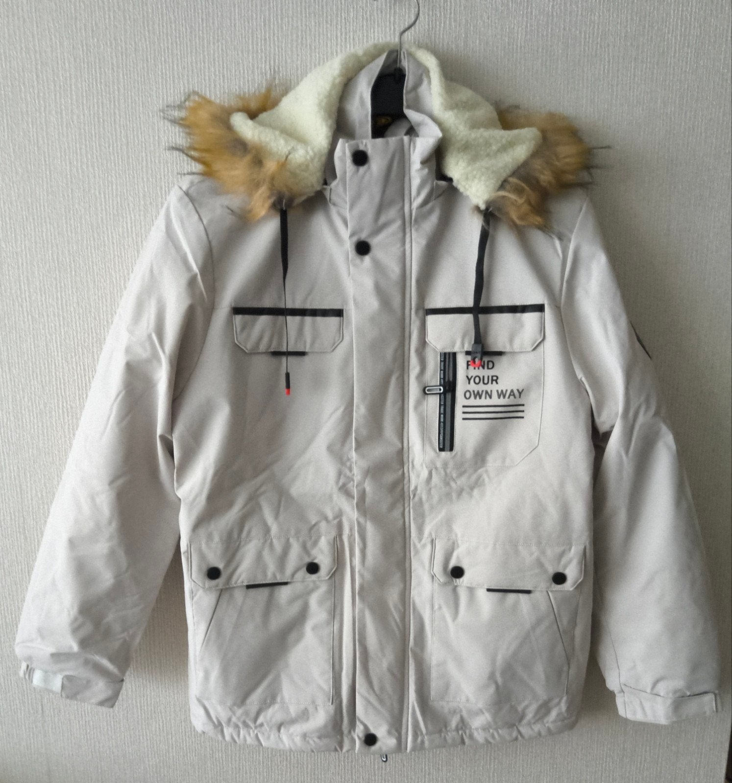 Winterjas, pels gevoerd, Kleding | Heren, Ophalen of Verzenden, Nieuw, Maat 46 (S) of kleiner, Wit