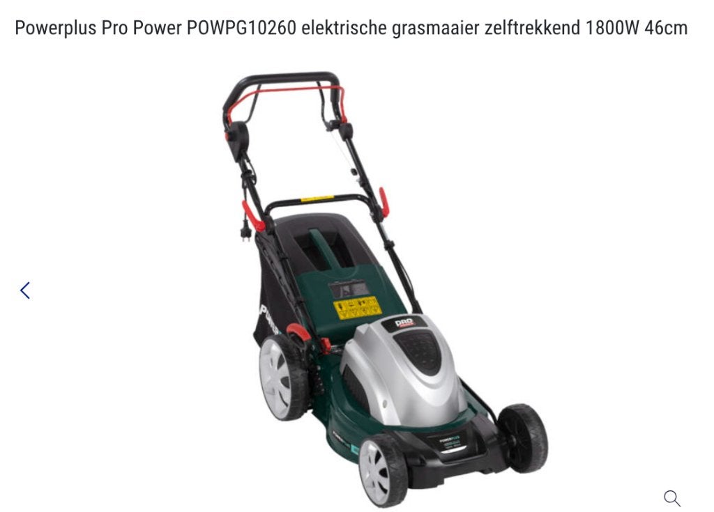 Elektrische grasmaaier  PowerPlus POWPG10260, Tuin en Terras, Ophalen, Elektrische grasmaaier, Opvangbak, Zo goed als nieuw