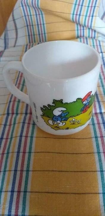 Schtroumpf 1984 mug, Enlèvement ou Envoi, Comme neuf, Porcelaine, Tasse et/ou soucoupe