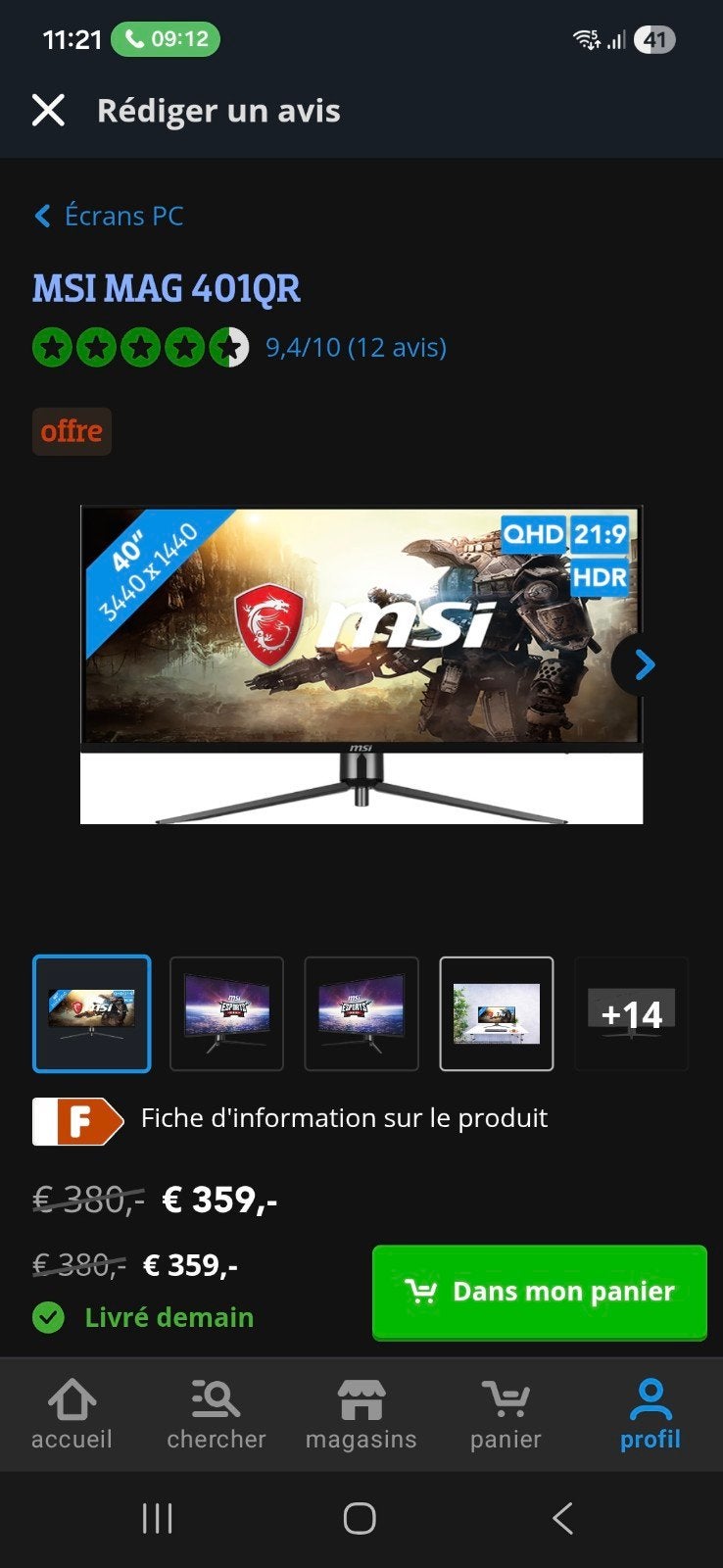 Ecran gamer msi 2k 155hz 1ms ips, Informatique & Logiciels, Moniteurs, Enlèvement, IPS