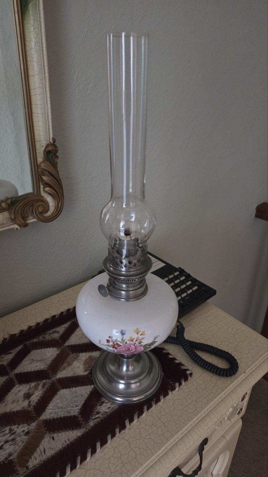 Olielamp, porselein, Ophalen