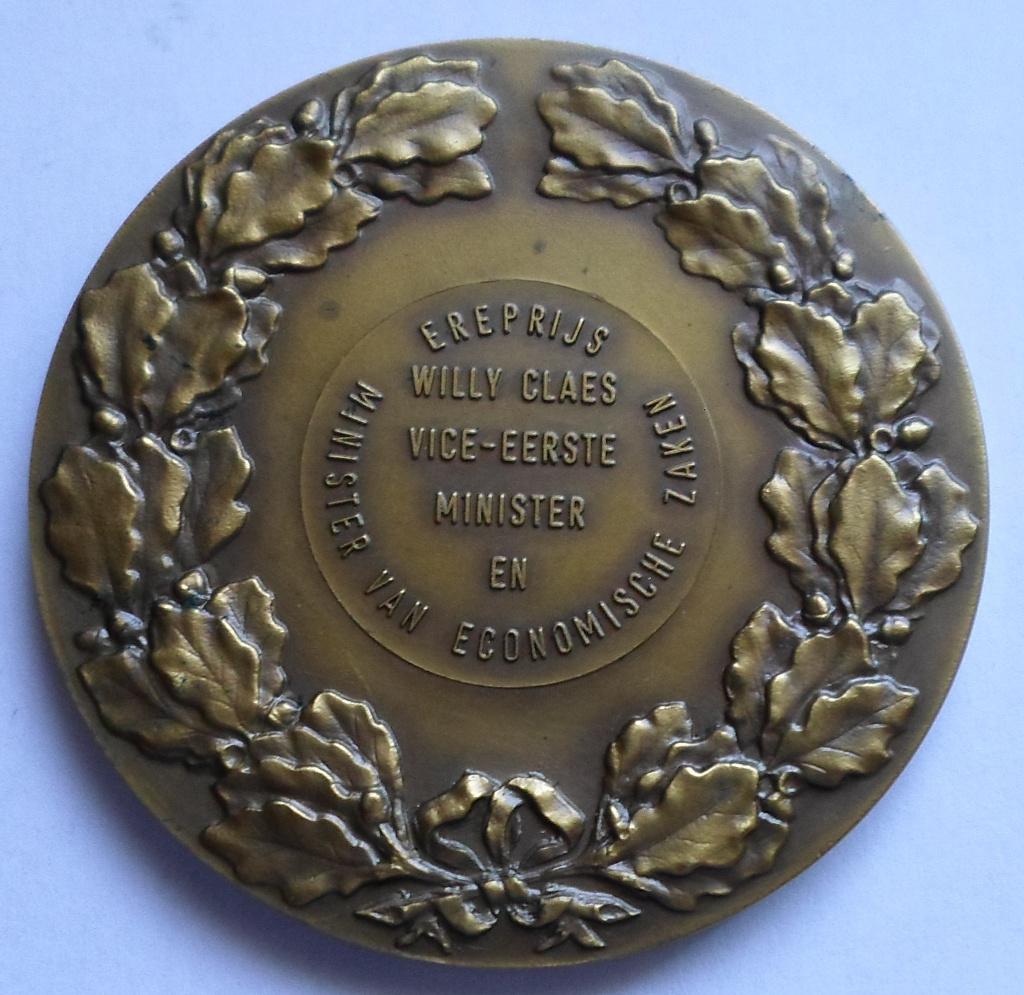 Médaille - Prix honorifique Willy Claes by Fish Fonson., Envoi, Bronze