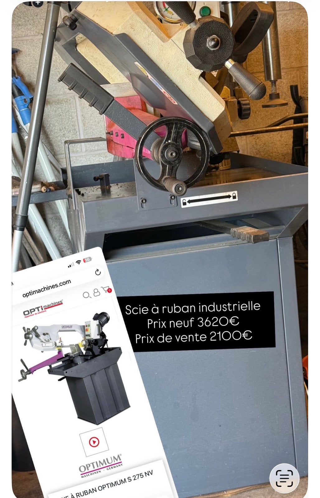 Scie a Ruban industrielle, Enlèvement, Utilisé