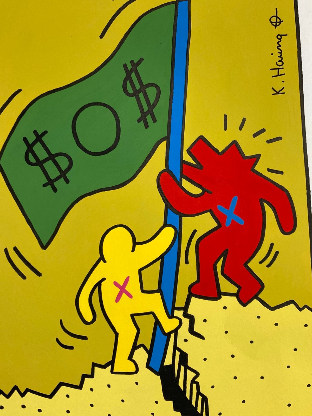 Keith Haring: ingelijste tekening, Ophalen of Verzenden, Gesigneerd