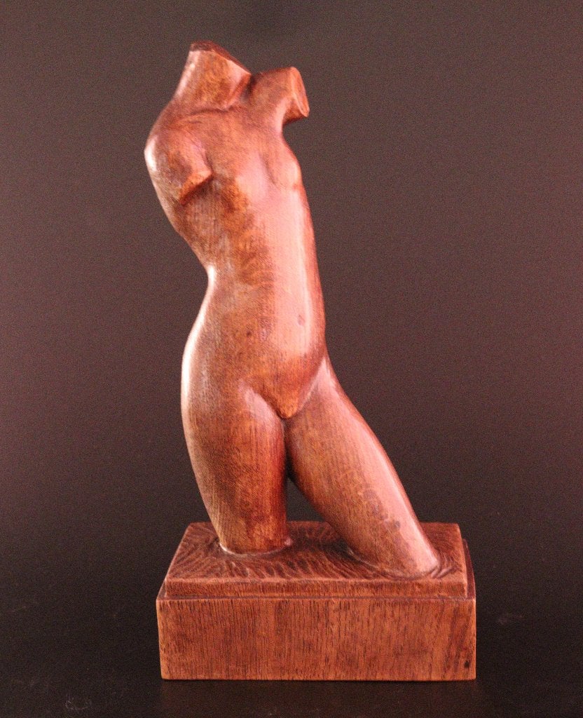 Uit hout gestoken torso, Ophalen of Verzenden, Hout
