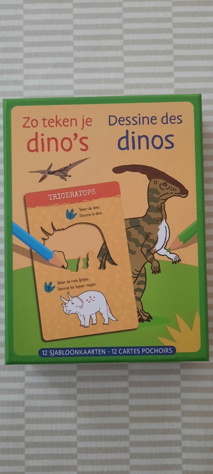 Zo teken je dino's - 12 sjabloonkaarten / Dessine des dinos, Ophalen, Zo goed als nieuw, ZNU