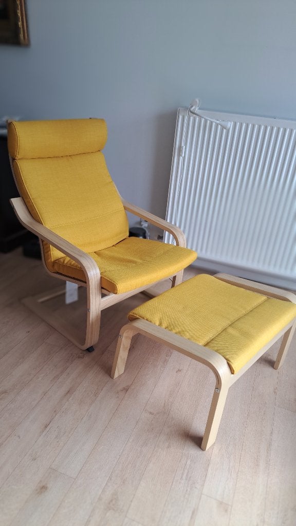 Fauteuil et repose-pieds IKEA POÄNG, Enlèvement, Bois