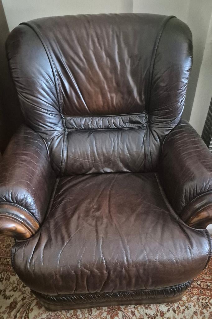 Lederen fauteuils, Ophalen, Gebruikt, Leer
