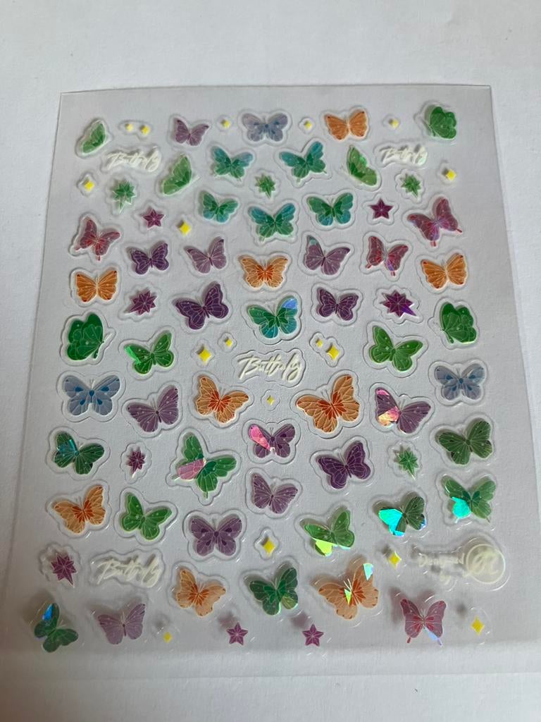 Scrapbooking 1 vel gekleurde mini vlinders stickers, Ophalen, Nieuw