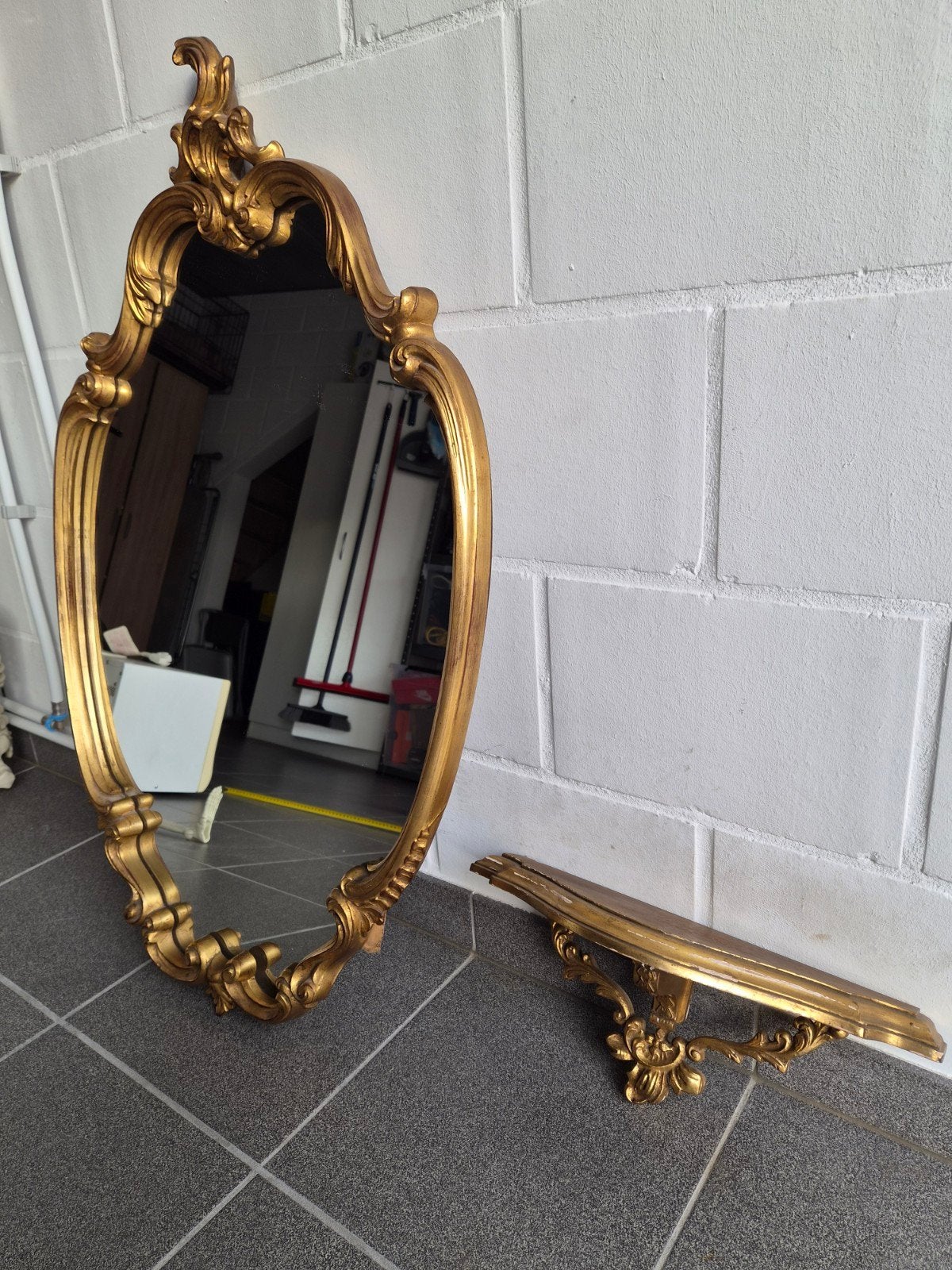 Prachtige Klassieke Barok Spiegel met Bijpassende Wandconsol, Ophalen