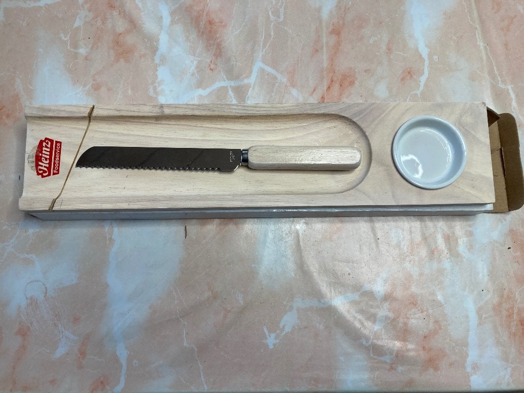 Plank met mes voor stokbrood, Snij-/serveerplank, Ophalen of Verzenden, Nieuw, Hout