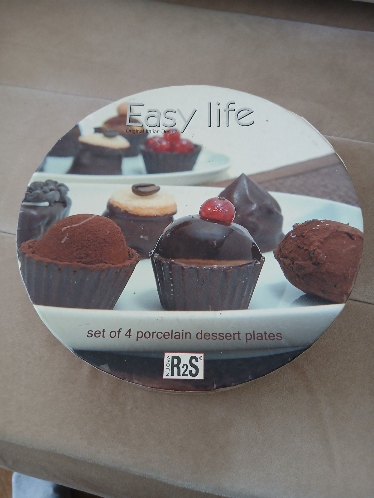Easy Life set van 4 porseleinen dessertborden, Antiek en Kunst, Ophalen of Verzenden