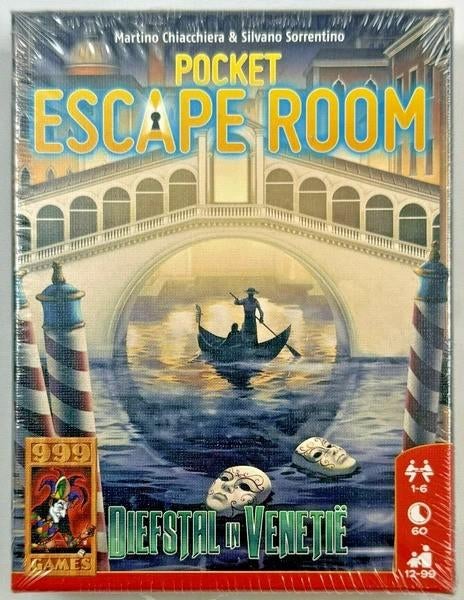 Pocket Escape Room Diefstal in Venetië 999 Games Nederlands, Een of twee spelers, Verzenden, Zo goed als nieuw, 999 Games