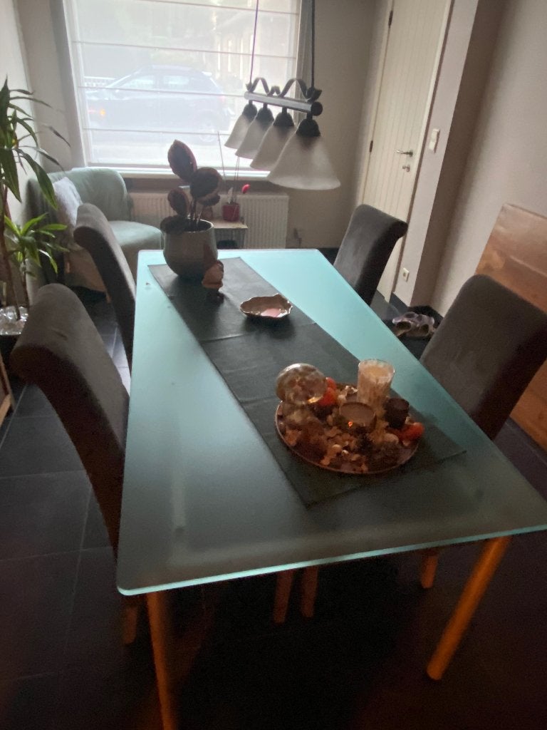 Gratis - Eettafel met stoelen, 150 à 200 cm, Cinq personnes ou plus, Verre, Enlèvement