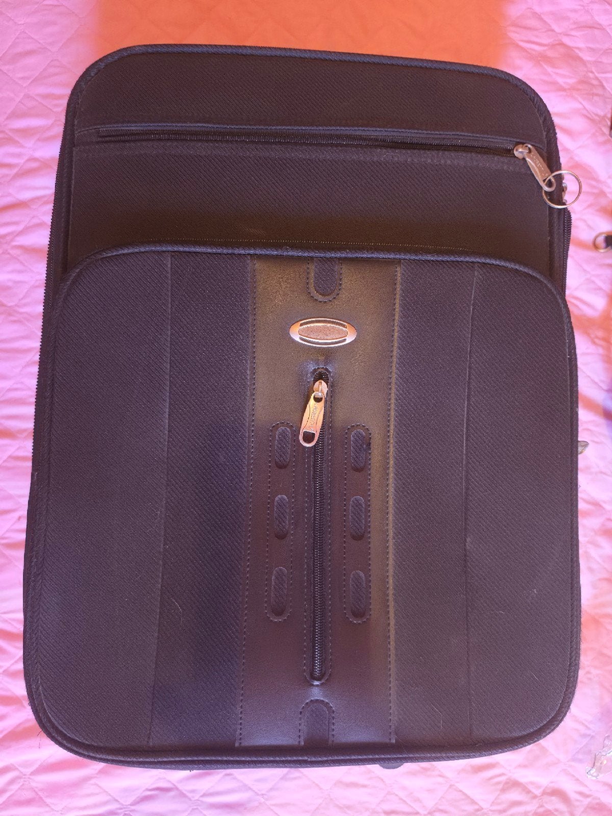 Valise souple à roulettes Laurent L– Noire, Enlèvement ou Envoi, Moins de 35 cm, Poignée extensible, Utilisé