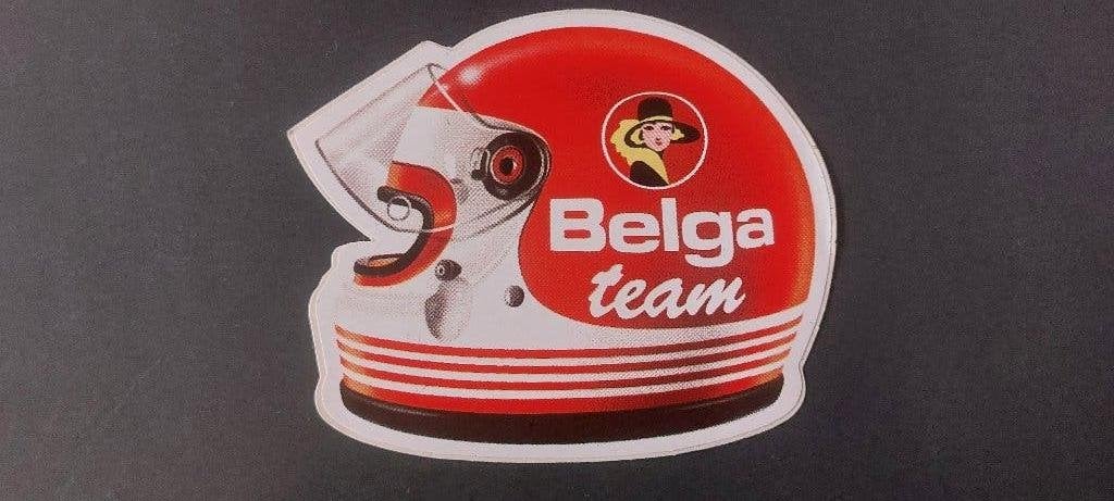 Sticker autocollant Rally Belga Team helm vintage, Envoi, Utilisé