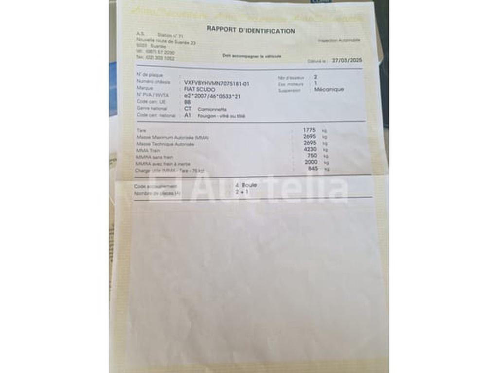 Camionnette utilitaire Fiat Scudo, Autos, Camionnettes & Utilitaires, Achat, Entreprise, Autres carburants, Fiat