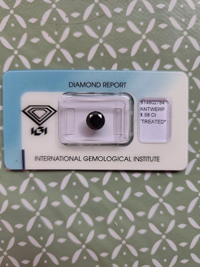 Diamant noir 1,58 carats, Neuf, Enlèvement ou Envoi, Noir, Autres matériaux