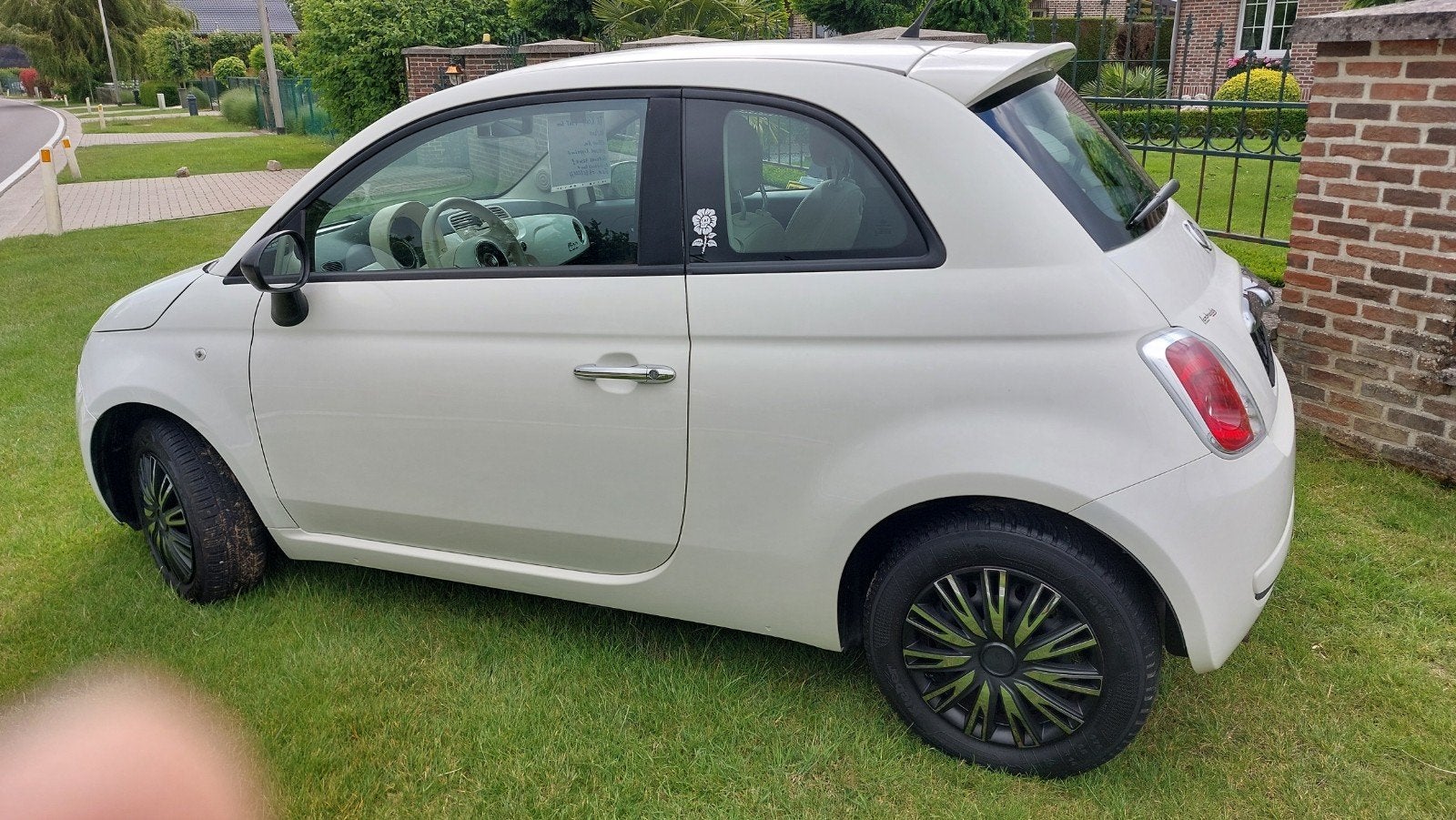 Fiat 500 benzine 1250cc kleur wit, Auto's, Voorwielaandrijving, Stof, Wit, Overige kleuren
