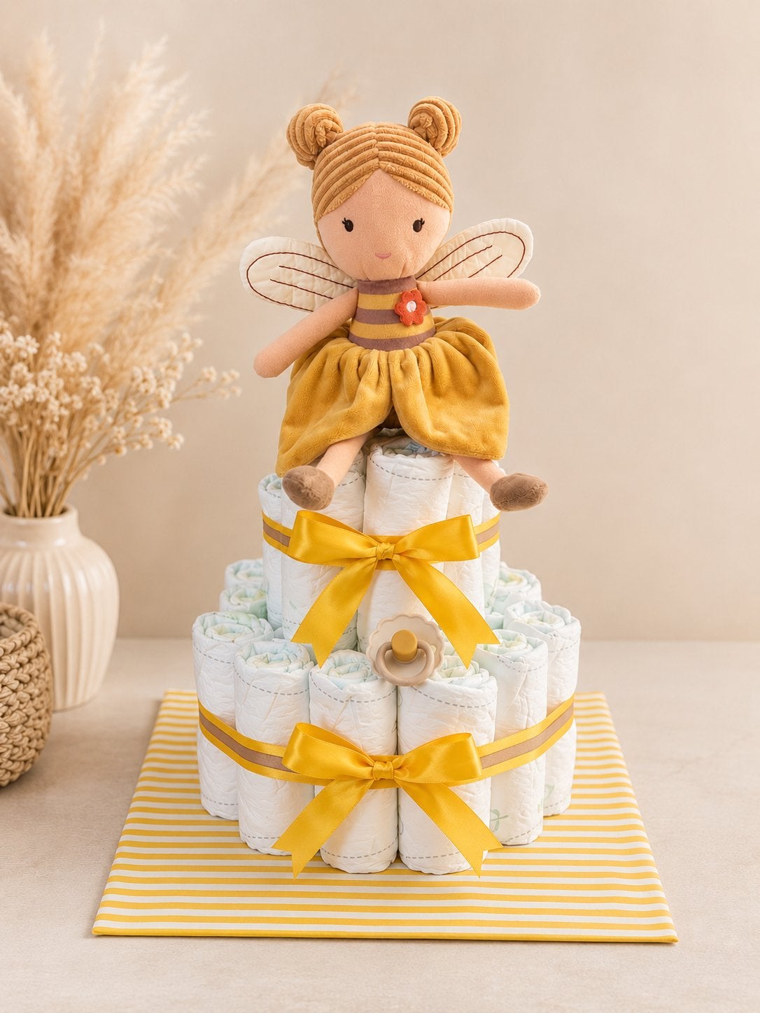 Pampertaart Bee Lily – Jollein, Enfants & Bébés, Cadeaux d'accouchement & Assiettes de naissance, Enlèvement, Comme neuf