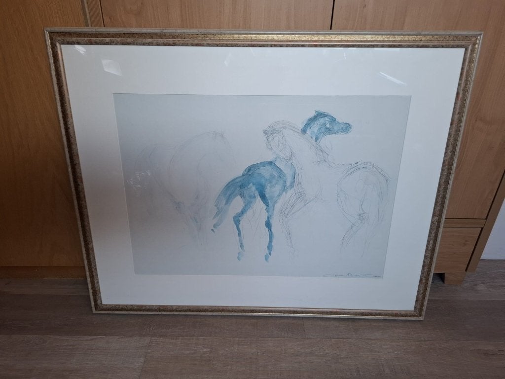 Tekening, Antiek en Kunst, Ophalen, Tekening, Achter glas