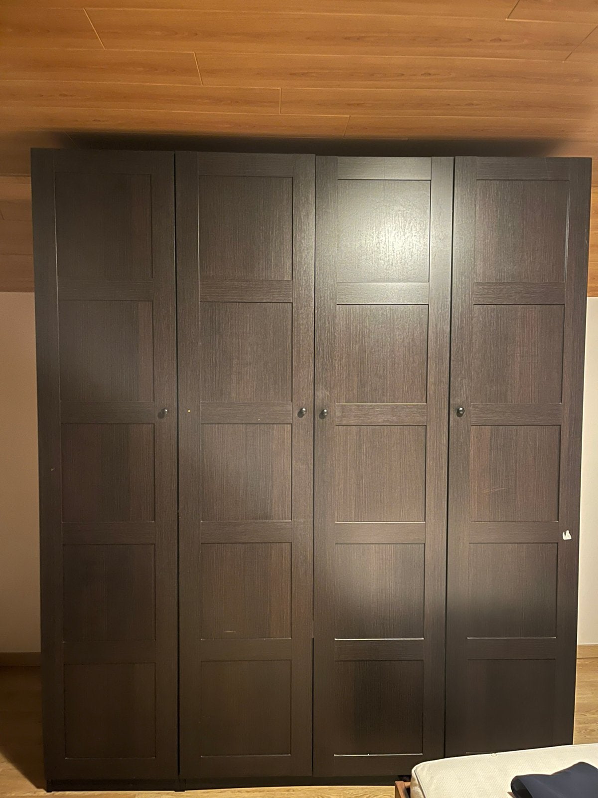 IKEA PAX kledingkast – 4 deuren – zwart/bruin, Ophalen, Zo goed als nieuw