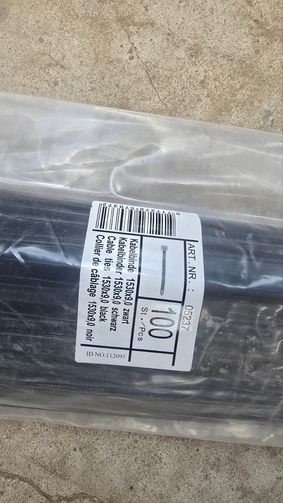 kabelbinders, Ophalen, Nieuw