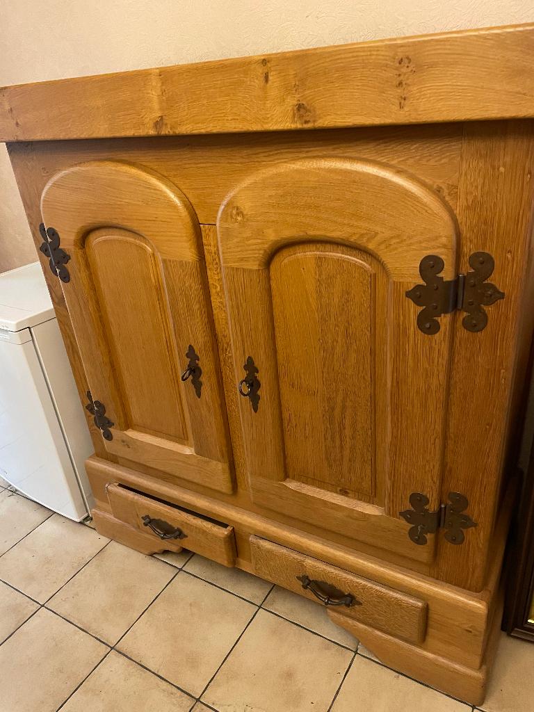 salla à manger en chêne, Maison & Meubles, Enlèvement, Utilisé, 50 à 100 cm, Chêne