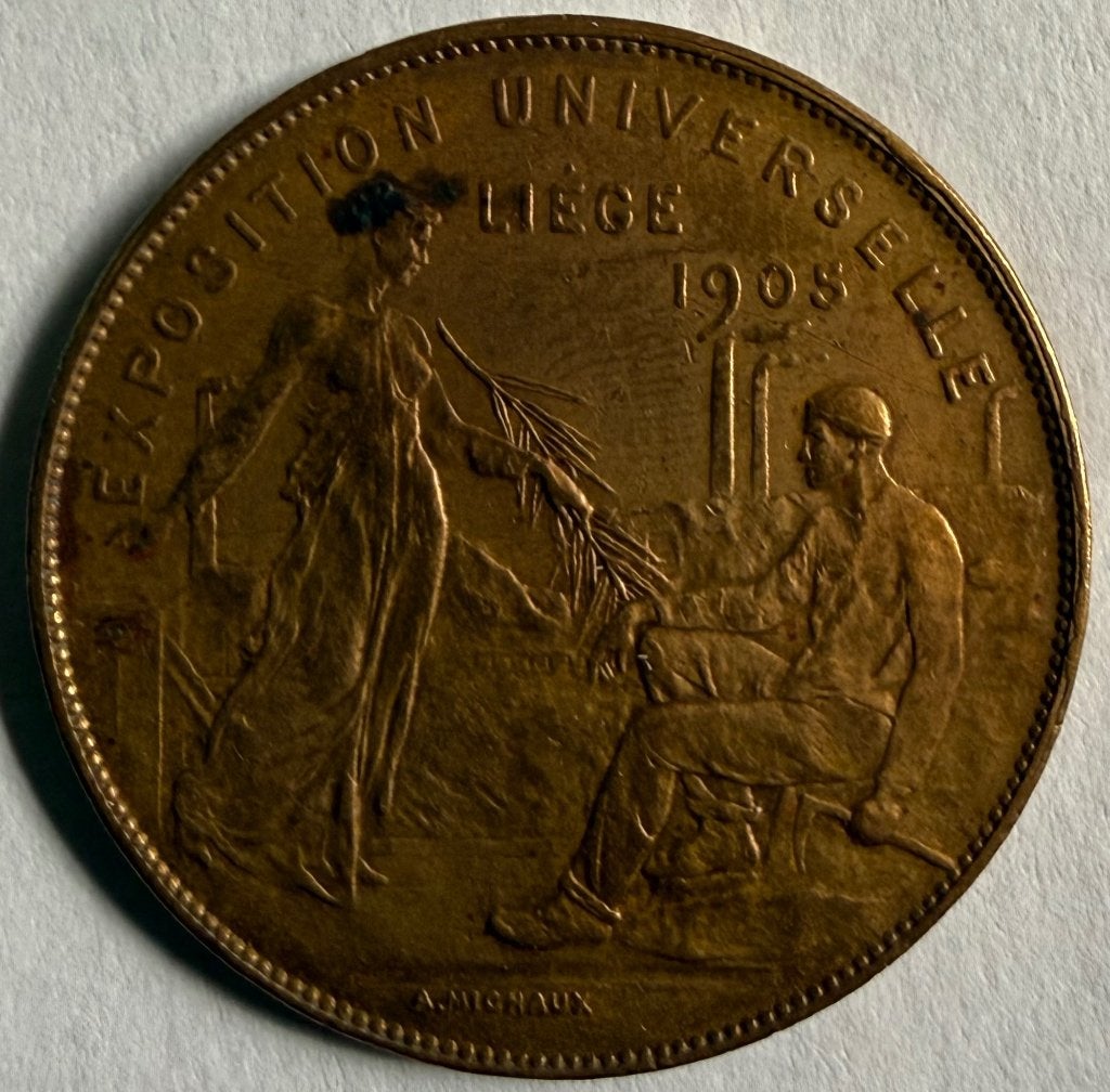 Médaille de l'Exposition universelle de Liège 1905 (30 mm), Envoi, Autres matériaux