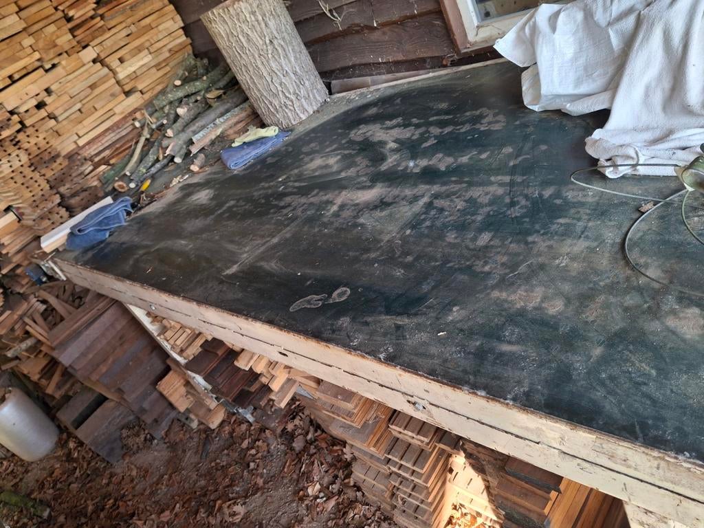 Werktafel 3600x1250mm, Ophalen