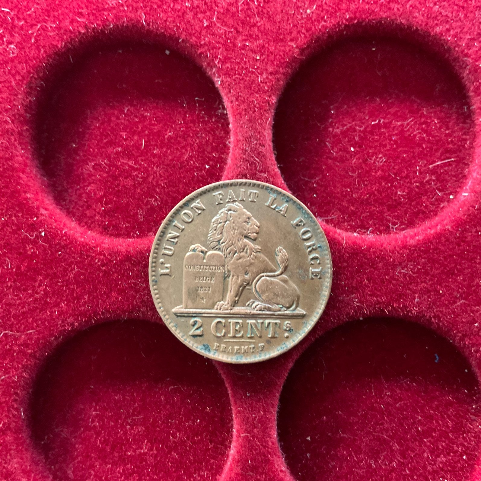 België - Prachtige 2 C Fr Belgische Leeuw - 1919, Postzegels en Munten, Ophalen of Verzenden, Metaal, Losse munt