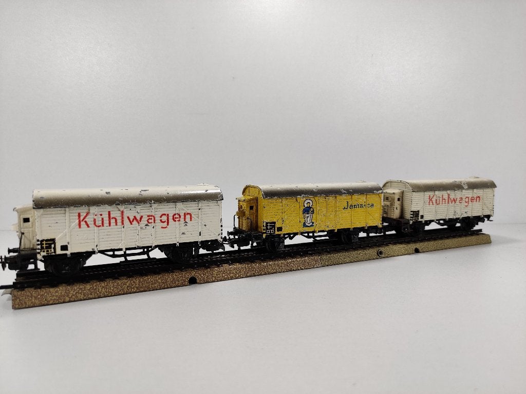 Lot de wagons frigorifiques Marklin 324 326, Enlèvement ou Envoi, Courant alternatif, Wagon, Utilisé