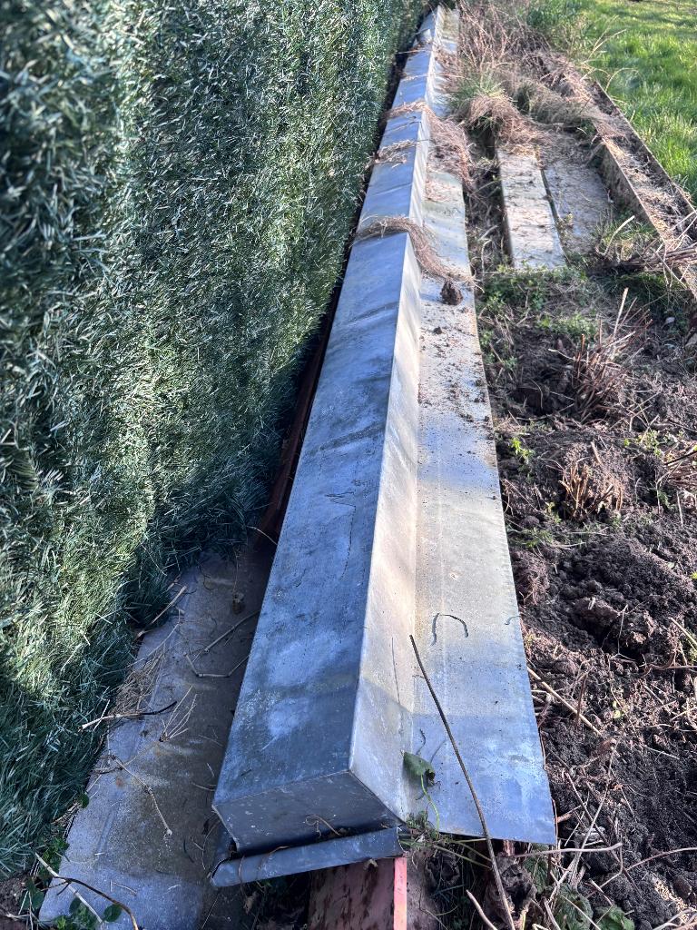 Zinken dakgoot 8 m, Doe-het-zelf en Bouw, Ophalen, Gebruikt, 6 meter of meer, Zink