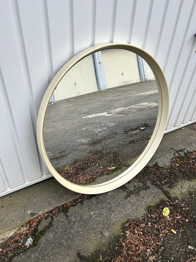 Miroir vintage 60 cm en PVC, Enlèvement, Rond, 50 à 100 cm, Moins de 100 cm