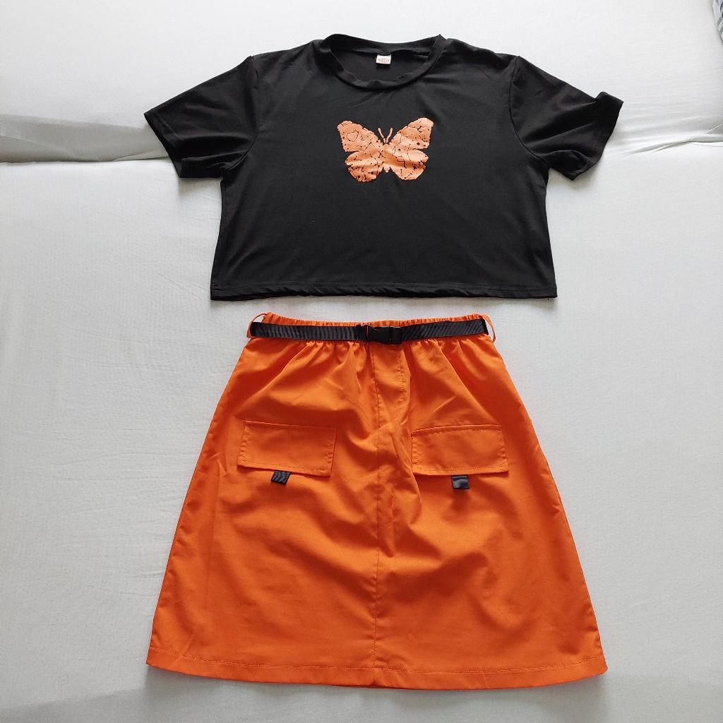 Ensemble d'été noir et orange pour filles de 170/15 ans, Enfants & Bébés, Vêtements enfant | Taille 170, Enlèvement ou Envoi, Comme neuf