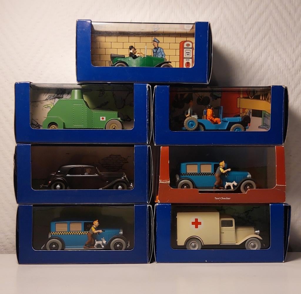 7 Kuifje Atlas auto's 1/43, Ophalen, Gebruikt