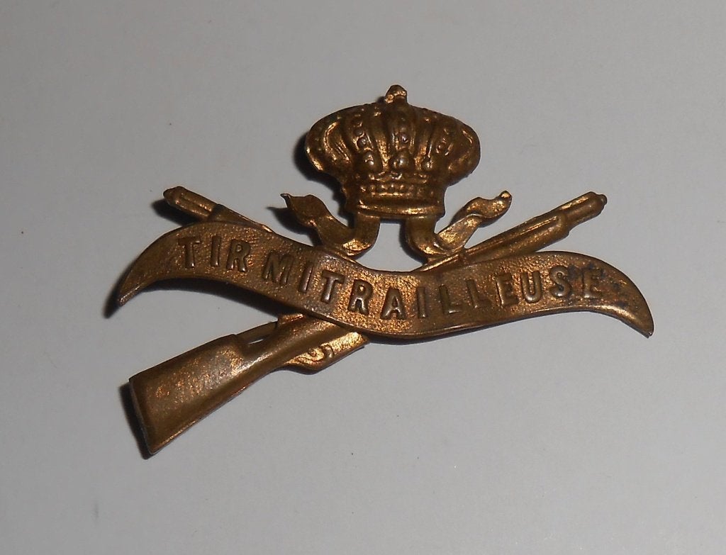 WW1 Kenteken ABBL Tir Mitrailleuse pre 1914 / 1914 – 1918, Ophalen of Verzenden, Landmacht, Embleem of Badge