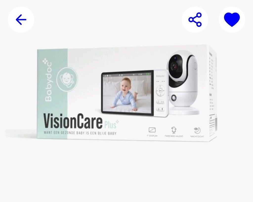 Babydoc Visioncare Plus Babyfoon met 7 inc scherm - Nieuw, Enfants & Bébés, Babyphones, Enlèvement