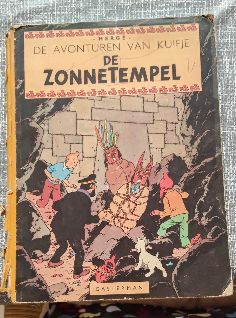 Kuifje  De Zonnetempel 1949, Boeken, Stripverhalen, Gelezen, Eén stripboek, Ophalen of Verzenden, Herge