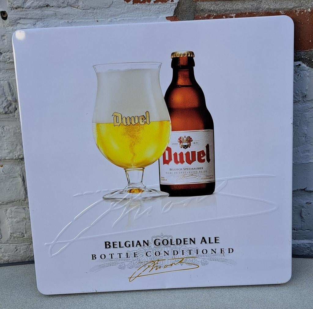 Duvel metaal bord, Verzamelen, Biermerken, Ophalen, Duvel