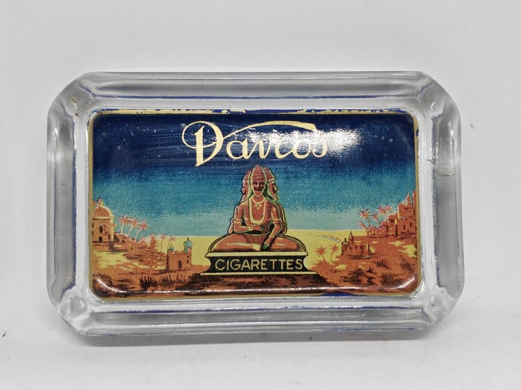 Ancien cendrier en verre Davros cigarettes, Collections, Enlèvement ou Envoi, Comme neuf, Ustensile