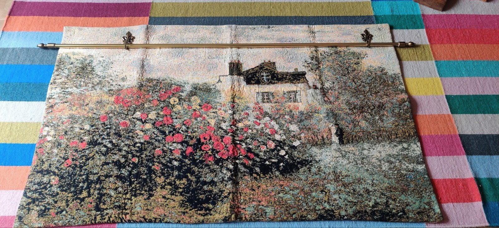 Tapisserie Jacquard Maison Claude Monet Argenteuil, Antiquités & Art, Tapis & Textile, Enlèvement