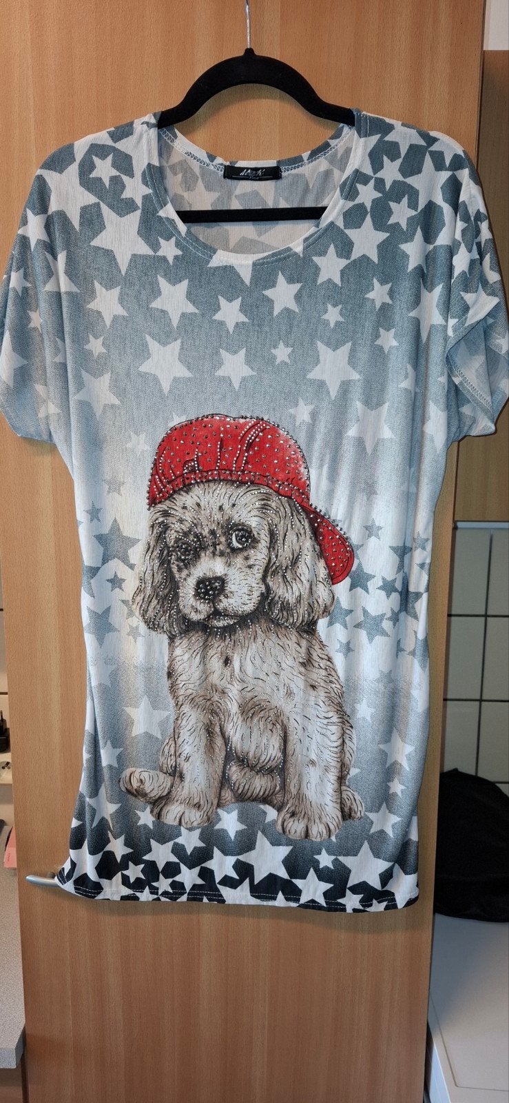 Lang shirt met glitter en honden print, Ophalen of Verzenden, Maat 42/44 (L)