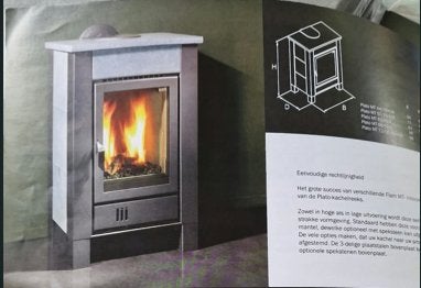 Houtkachel FLAM MT 75x50x105 inbouwhaard, Huis en Inrichting, Ophalen, Gebruikt, Houtkachel, Vrijstaand