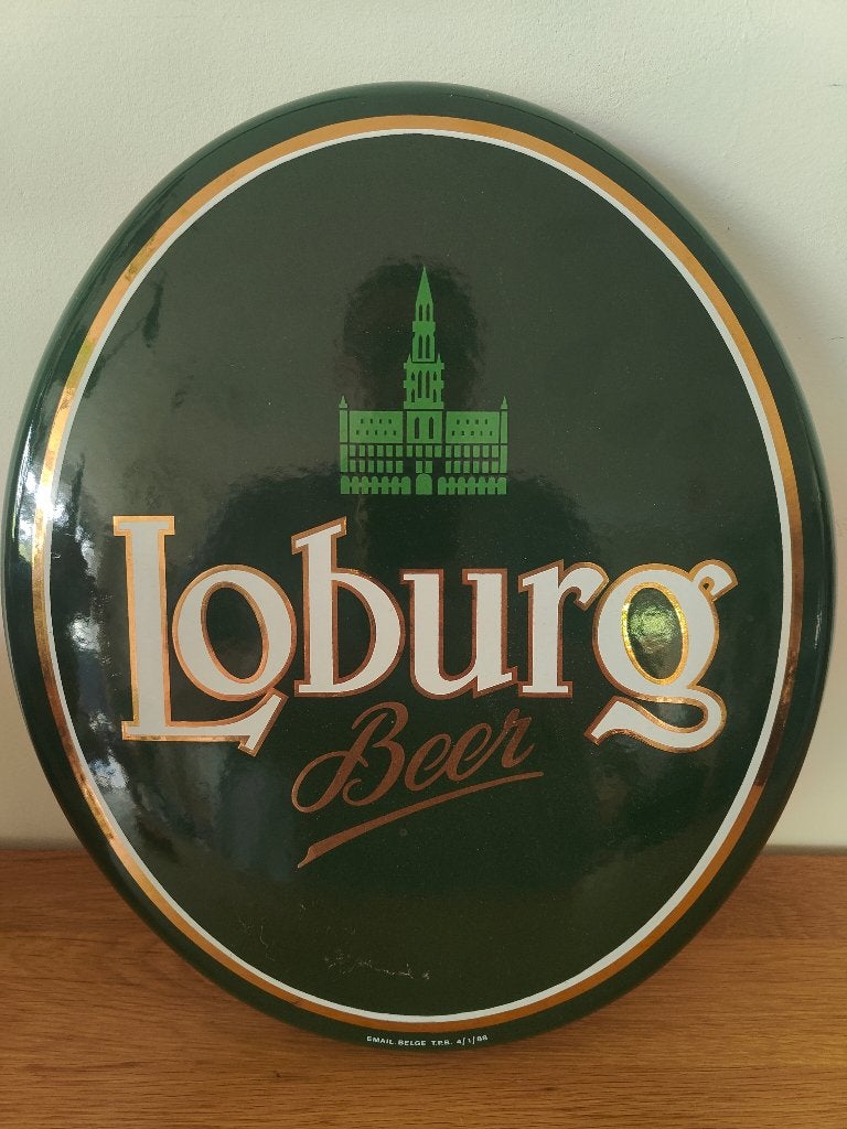 Emaille bord Loburg Beer 1988, Antiek en Kunst, Ophalen of Verzenden
