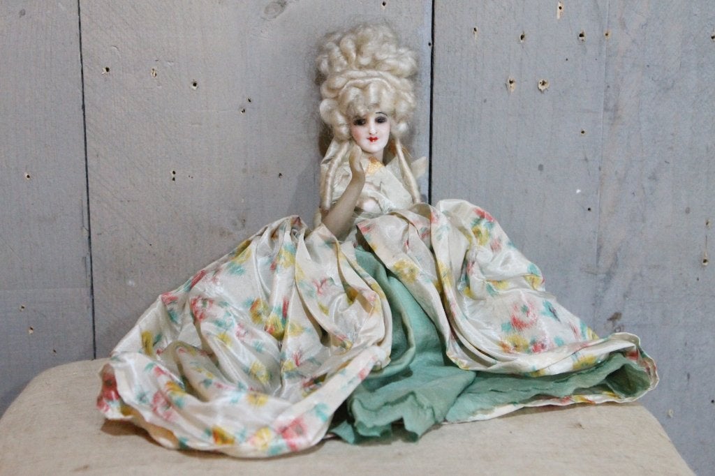 Oude Franse wassen boudoir popje, Antiek en Kunst, Ophalen of Verzenden