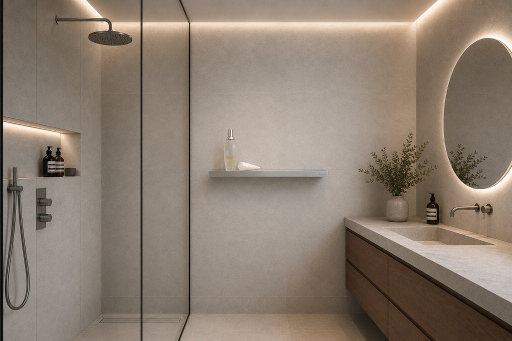 Wandplank badkamerplank houder Blomus geborsteld aluminium, Enlèvement ou Envoi, Neuf, Autres couleurs, Autres types