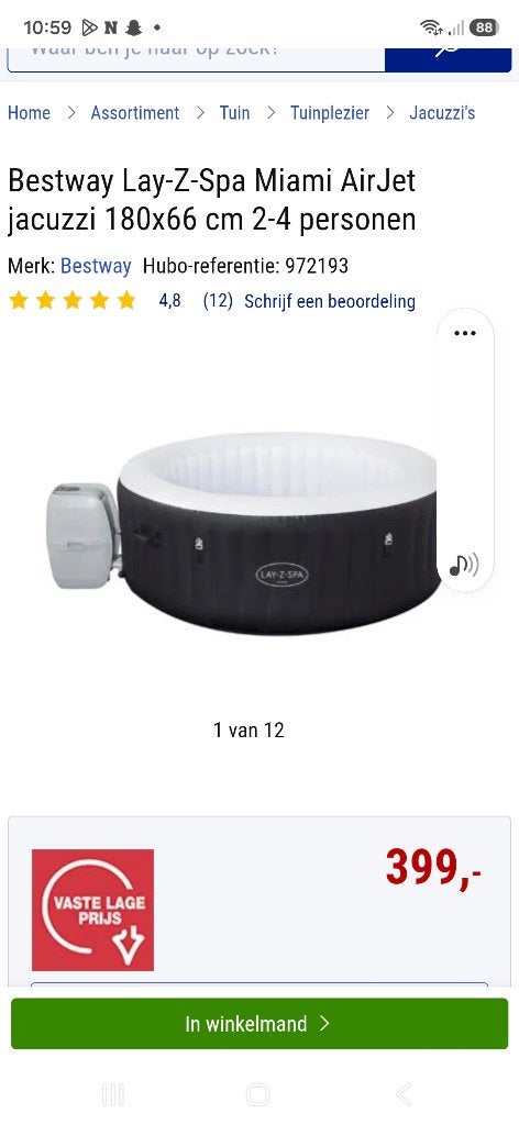 Lay-Z-SPA Jacuzzi + producten 300 euro, Tuin en Terras, Ophalen, Zo goed als nieuw, Afdekzeil, Opblaasbaar