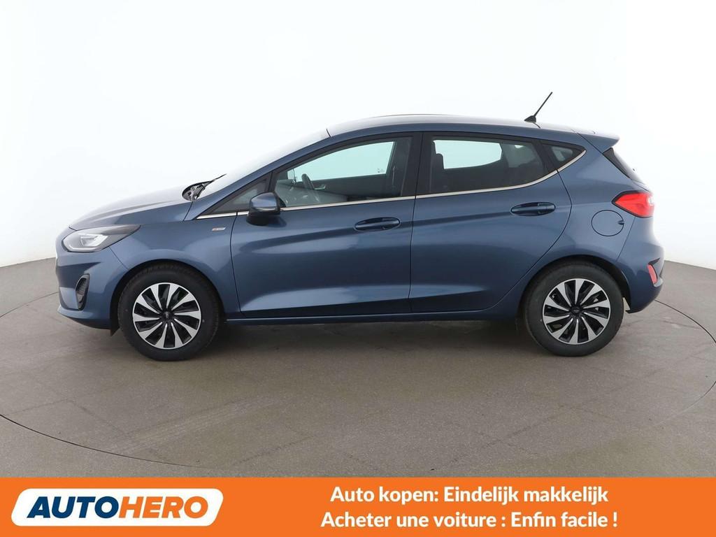 Ford Fiesta 1.0 EcoBoost Titanium (bj 2022), Auto's, Ford, Stof, Gebruikt, USB, Blauw