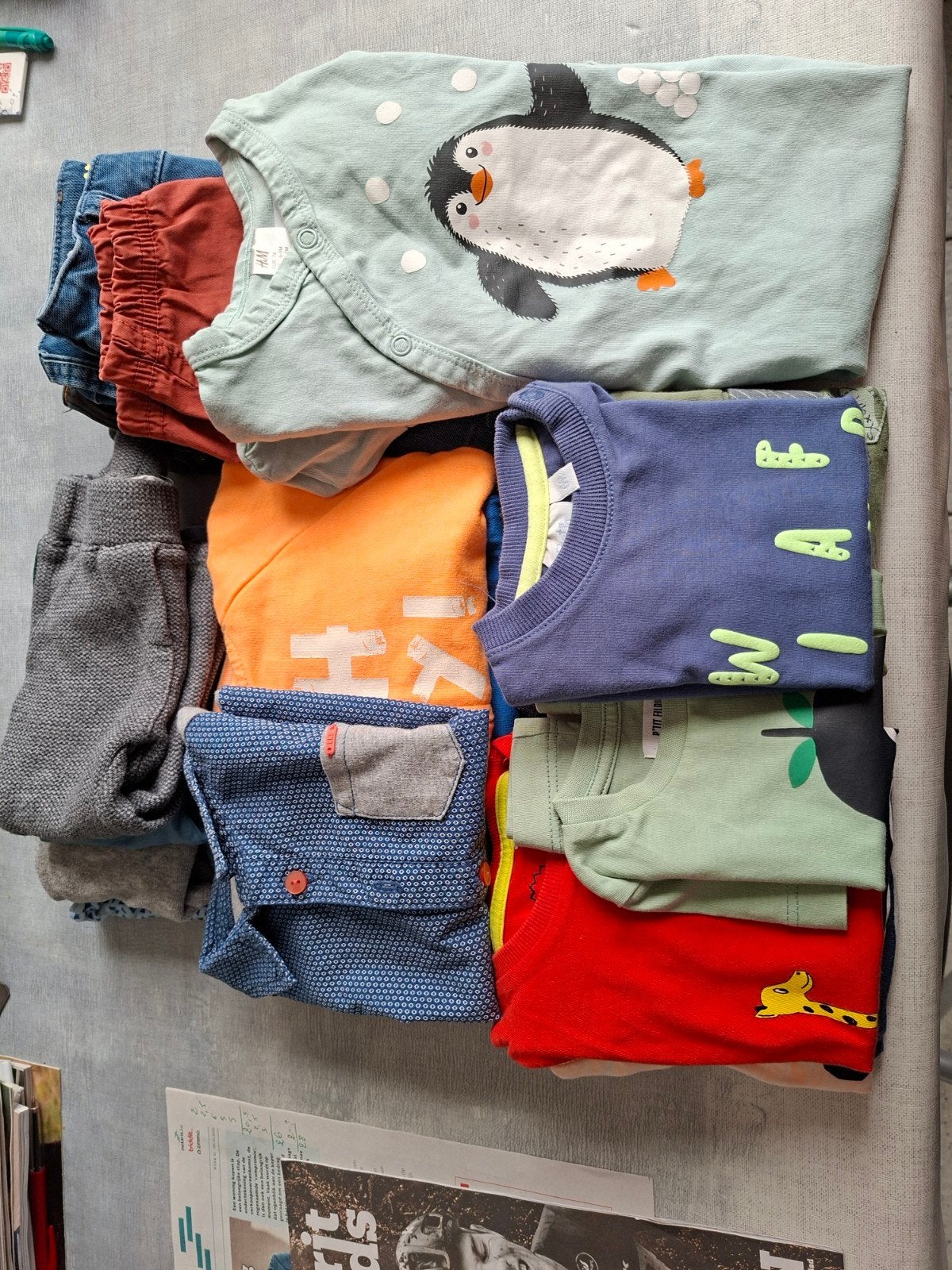 Babykledij voor jongens in pakket., Enlèvement, Comme neuf